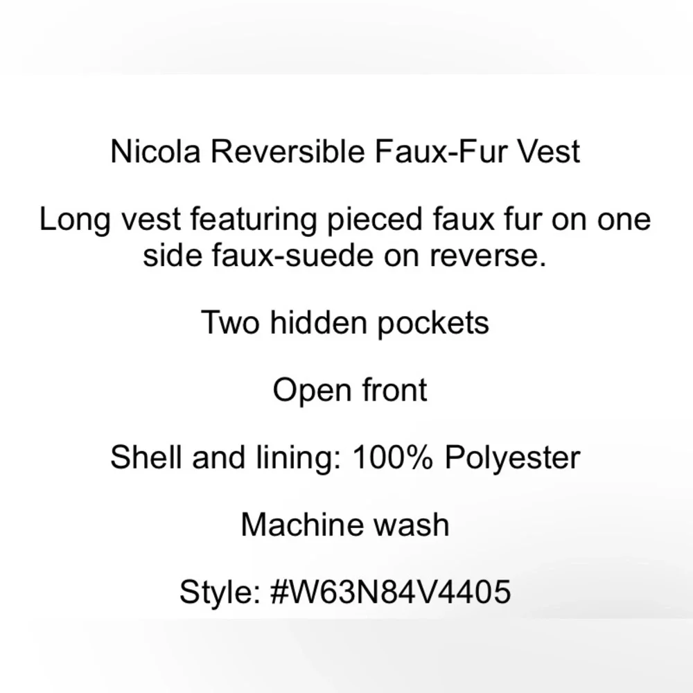 Guess Reversible Faux Fur Faux Suede Jillet/Vest - Picture 2 of 10